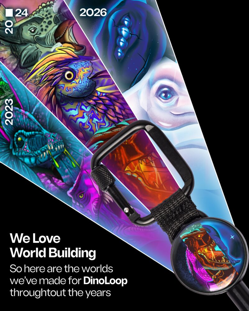 We love world building — the worlds we made for DinoLoop through the years